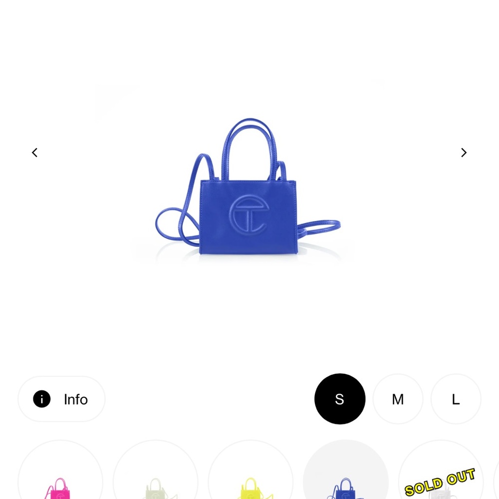 Telfar Blue Mini Bag - painters tape